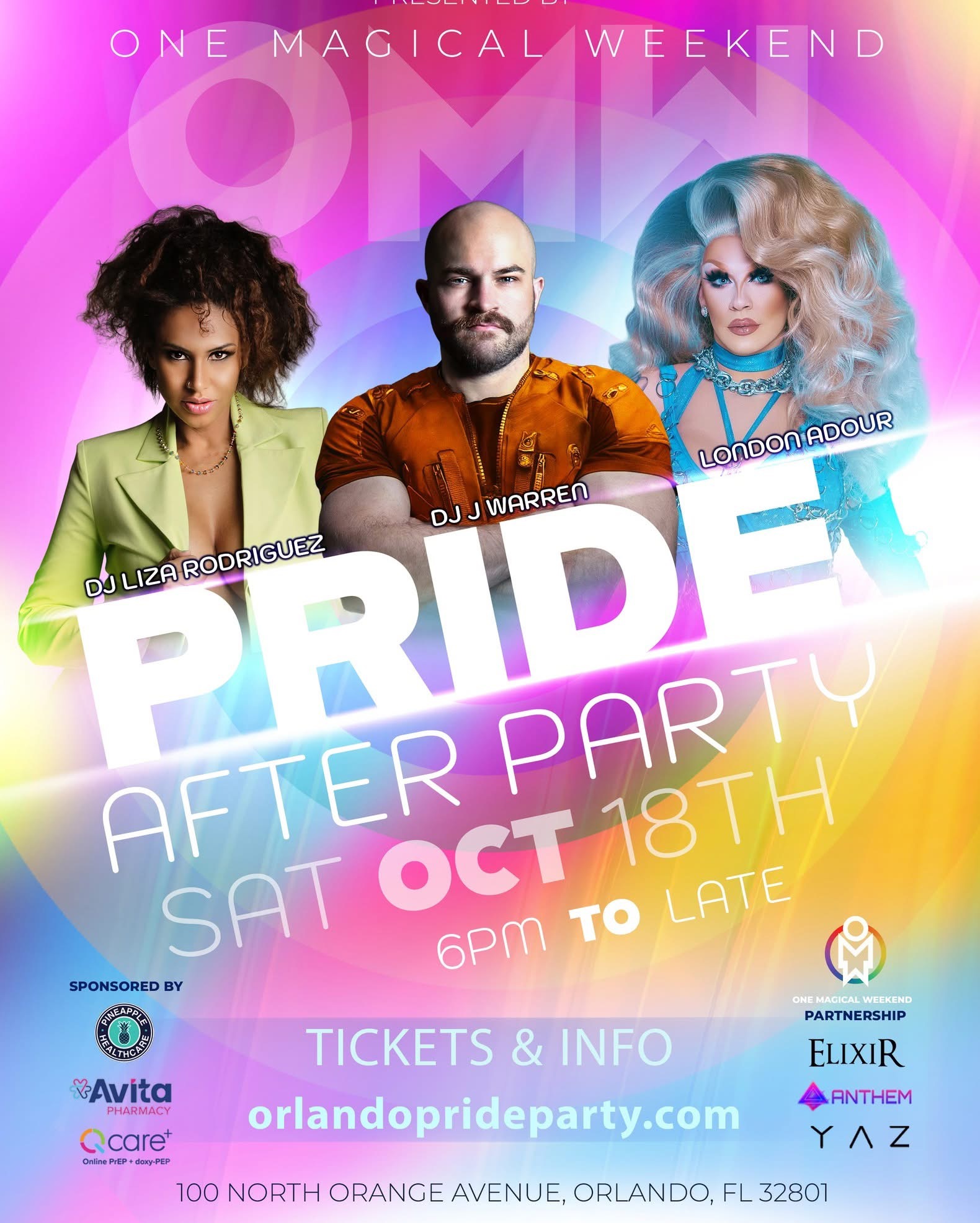 The Official Come Out With Pride Orlando Block Party 2025 with One Magical Weekend, Anthem Orlando, Yaz, and Elixir (Click Here For Ticket Information)